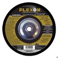 Flexovit Flexon Fast Grind Depressed Center Wheel, 7 in Dia x 1/4 in THK, ZA24P Grit, Zirconia Alumina Abrasi A5224H